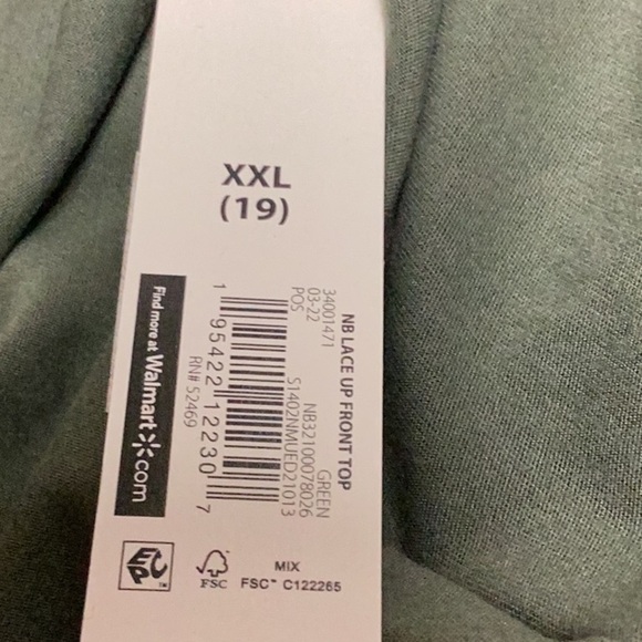 no Boundaries Junior's Lace-Up Top In Midnight Green XXL 19 New - Picture 8 of 8